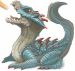  dragon fingers horns lagiacrus monster_hunter no_humans red_eyes simple_background solo_focus white_background younger 