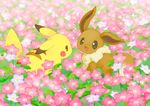  ??? eevee flower kaku_mui nintendo pikachu pok&#233;mon pok&eacute;mon video_games 