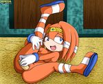  bed breasts dildo echidna female looking_at_viewer masturbation mobius_unleashed nude pussy sex_toy solo sonic_(series) spreading tikal_the_echidna 