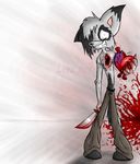  &hearts; blood canine emo knife love male sad solo tears wolf 