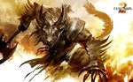  armor axe background charr claws destop detailed_background fangs feline female flat_chested guild_wars guild_wars_2 kekai_kotaki mammal orange_eyes spikes tail video_games wallpaper warrior weapon widescreen 