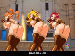  3girls animal_ears ass blonde_hair blush breasts censored code_geass erect_nipples kallen_stadtfeld large_breasts long_hair looking_back milly_ashford multiple_girls nipples orange_hair pussy red_hair shirley_fenette short_hair smile tail take_your_pick thighhighs twintails 