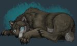  brown canine claws cunningfox eyes_closed feral hybrid sleeping solo wolf 