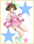  akizuki_ryou antenna_hair bare_shoulders boots brown_eyes brown_hair crossdressing cute_&amp;_girly_(idolmaster) idolmaster idolmaster_dearly_stars jewelry male_focus necklace open_mouth otoko_no_ko short_hair smile solo t2r thighhighs 