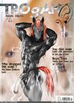  abs animal_genitalia balls big_penis cover equine hair horse horsecock magazine magazine_cover male mammal muscles penis red_hair shower solo trogan 