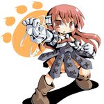  bad_id bad_pixiv_id boots carazuki detached_sleeves dress gloves long_hair primiera_(saga) red_eyes red_hair saga saga_frontier_2 solo 