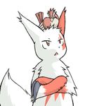  ambiguous_gender fur markings mikazuki_karasu nintendo pidgey plain_background pok&#233;mon pok&eacute;mon red_eyes red_markings video_games white_background white_fur zangoose 