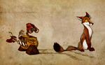 2010 boot canine culpeofox feral fox male plant robot sitting tail wall-e whiskers yellow_eyes 