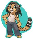  cheetah chibi cute feline pants paws rubinredpanda solo spots tail 