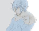  ayumuta bad_id bad_pixiv_id blue kaito male_focus sad scar solo tears upper_body vocaloid 