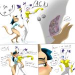  cat comic crossover digimon dumbbell eyeofcalamity feline female gatomon ivan kitty_katswell male mammal mouse plain_background pussy rodent t.u.f.f._puppy unbirthing video_games vore white_background 