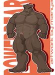 anthro balls bear biceps big_muscles brown_fur erection fur grizzly_bear looking_at_viewer male mammal manya muscles pecs penis pose solo 