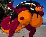  big_breasts breasts dragon female hyper hyper_breasts mobius1 nipples pussy scalie solo 