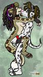  &hearts; anthro bandanna breasts canine dalmatian dog dreadlocks duo eyes_closed female gloves hair licking long_hair mammal nipples paradox paradox_(troublefree) piercing tongue troublefree 