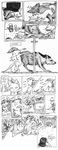  comic feral fox greyscale humor humour mammal monochrome stuck unknown_artist wolf 