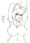  anthro big_breasts breasts cat feline female huge_breasts mammal nipples nude plain_background sketch solo vicb60012 white_background yellow_eyes 