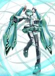  aqua_hair bad_id bad_pixiv_id black_legwear fei-yen hatsune_miku long_hair mechanization necktie skirt solo thighhighs tomo_(machinemess) twintails very_long_hair virtual_on vocaloid 