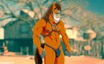 abs anthro biceps big_muscles buck_(disney) bulge disney equine fabfelipe front grin home_on_the_range hooves horse looking_at_viewer male mammal muscles nipples pecs pose solo standing topless 