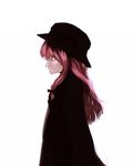  alternate_costume bad_id bad_pixiv_id coat hat long_hair oolong_tea_(artist) patchouli_knowledge pink_hair profile solo touhou 