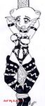  black_and_white bondage bound breasts female marine monochrome nude plain_background princess_ruto pussy solo the_legend_of_zelda unknown_artist video_games white_background zora 