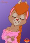  bra braid chip_&#039;n_dale_rescue_rangers chip_'n_dale_rescue_rangers disney eyes_closed female hair lingerie long_hair mammal orange_hair plumpdragon red_nose rodent rule_34 smile solo squirrel tammy underwear undressing 