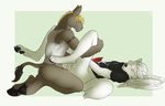  anal anal_penetration balls blonde_hair bottomless butt canine couple cum cum_inside donkey equine eyes_closed gay hair hindpaw hooves long_hair long_white_hair male missionary_position penetration short_blonde_hair short_hair singlet straydog white white_hair wolf 