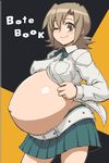  belt big_belly ga_geijutsuka_art_design_class nozaki_namiko pregnant short_hair smile tenseiani wink 