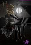  bat black castle dress female goth harpsichord jessica_anner leather malith_volskov moon moonlight piano vampire window 