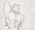  anthro artistic b/w biceps bikini_briefs bulge clothed clothing feline fur greyscale half-dressed jockdrop lines looking_at_viewer male mammal monochrome muscles nude outline page page_zero pecs plain_background pose relaxing sketch smile solo speedo stripes swimsuit tiger undressing weeger white_background yiffskash 