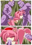  amy_rose breasts comic female hedgehog inju_hunters mobian mobius_unleashed oral oral_sex penis sex sonic_(series) 