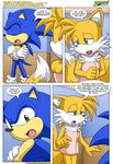  canine female fox hedgehog male miles_prower mobian mobius_unleashed sega sonic_(series) sonic_the_hedgehog tails towel 