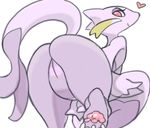  &hearts; bent_over blush butt female feral harami kojondo looking_at_viewer looking_back mienshao nintendo nude plain_background pok&#233;mon pok&eacute;mon pussy raised_tail smile solo video_games white_background 