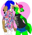  &hearts; canine clothing couple duo evergreen female fox lagomorph love male mammal rabbit rickyachallis romnio shorts tomboy tongue 