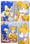  blush canine female fox hedgehog male miles_prower mobian mobius_unleashed nude sega sonic_(series) sonic_the_hedgehog tails towel 