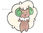  cute erufuun hair long_hair nintendo plain_background pok&#233;mon pok&eacute;mon roy_mccloud solo standing traditional traditional_media video_games whimsicott white_background 