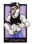  arctic_fox canine douchebag goggles guido hair_gel jeans likeshine male muscles navel open_mouth pubic_hair sixpack solo sup tank_top teeth tongue 