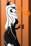  black_dress canine dirtysexyfirefox fangs female fox hair solo story vampire white_hair yellow_eyes 