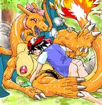  animal breasts charizard dragon female feral human interspecies male mariano oekaki pok&eacute;mon pokemon_trainer pokephilia scalie sex zoo 