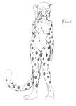  cheetah feline female mammal nude plain_background solo vilani white_background 