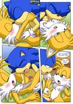  blush breasts canine comic eyes_closed female fox half-closed_eyes hedgehog kissing male mobius_unleashed nipples penis pussy sex sonic_(series) sonic_the_hedgehog straight suck tail tailsko 