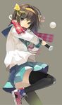  baseball baseball_bat hair_ribbon kita_high_school_uniform nauribon ribbon scarf school_uniform serafuku shoes skirt sneakers solo suzumiya_haruhi suzumiya_haruhi_no_yuuutsu thighhighs 