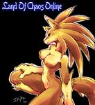  breasts canine female fox j_fujita land_of_chaos nude solo spiked_hair vixen 
