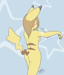  2009 breasts female pikachu pok&eacute;mon pok&eacute;morph side_boob solo standing unknown_artist 