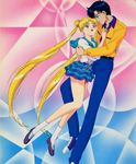  ass bishoujo_senshi_sailor_moon chiba_mamoru couple highres hug legs long_legs love miniskirt official_art sailor_moon skirt tsukino_usagi 