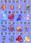  akai_(artist) akai_(ugokashitari) animal_ears mermaid monster_girl pixel_art sprite werewolf zombie 