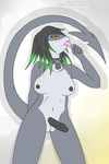  amber_eyes balls black_hair black_nipples black_penis breasts collar erection faiz fish glans grey grey_body hair herm intersex lock looking_at_viewer marine metal-renamon navel nipples nude padlock penis popsicle scyilla shark short_hair solo standing tail 