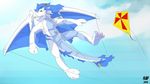  blue_eyes dragon fangs flying horns inflatable kite male pool_toy scalie wings 