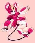  electric_plug heart medarot no_humans pepper_cat purple_eyes robot simple_background solo tail 