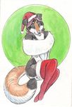  canine clothed clothing decolordomina dog female holidays mammal pensive pensive_(artist) pensive_(character) skimpy solo 
