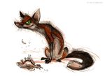  2010 canine chicken culpeofox dead digitigrade feral fox green_eyes one_eye_closed solo tail 